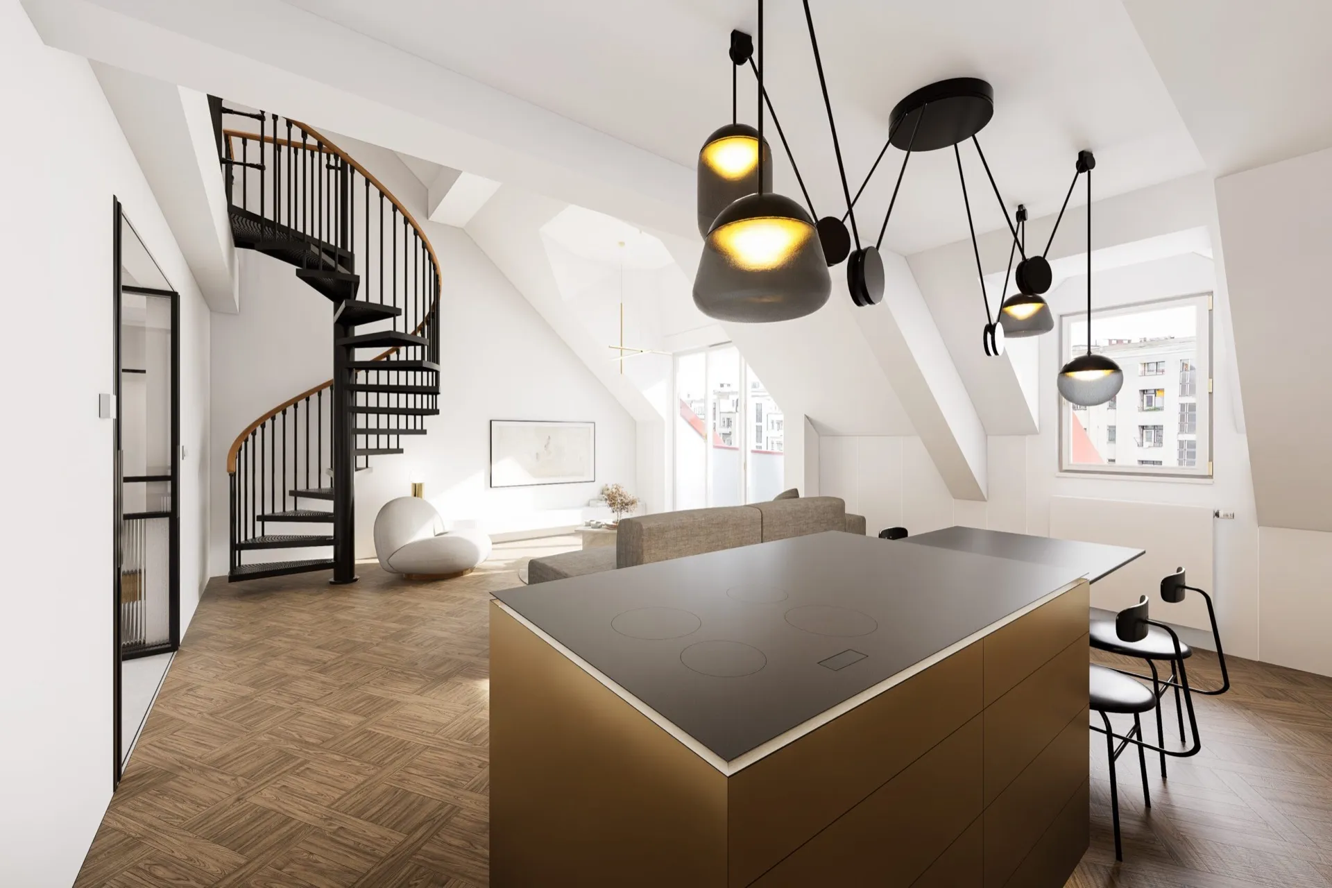Prodej mezonetového bytu 3+kk v osobním vlastnictví 120,9 m², Praha 7 - Bubeneč